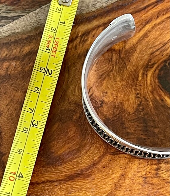 Sterling Silver Tribal Vintage Cuff Bracelet - image 4