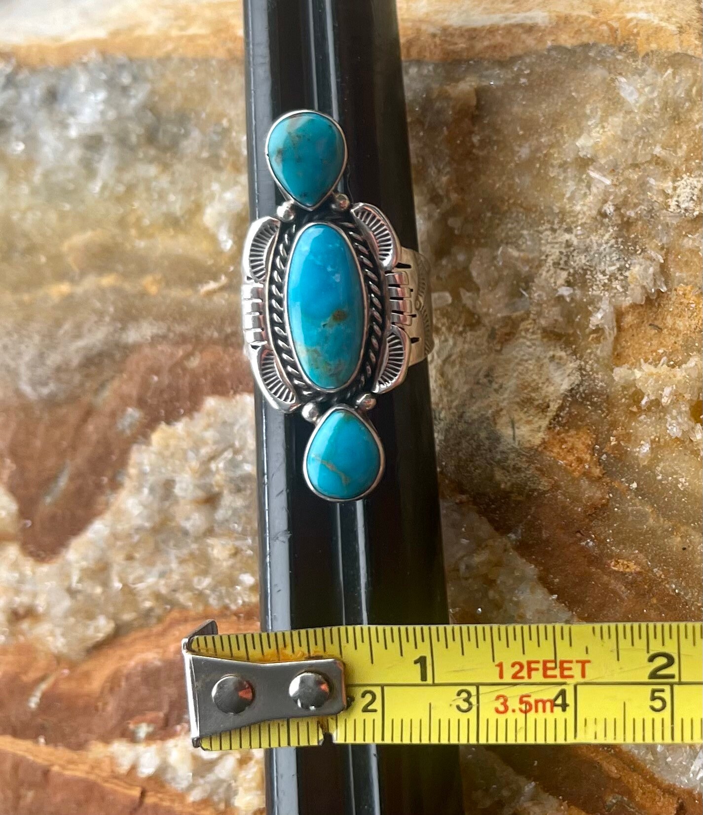 Native American South Western Sterling Silver Turquoise Vintage Ring - Etsy