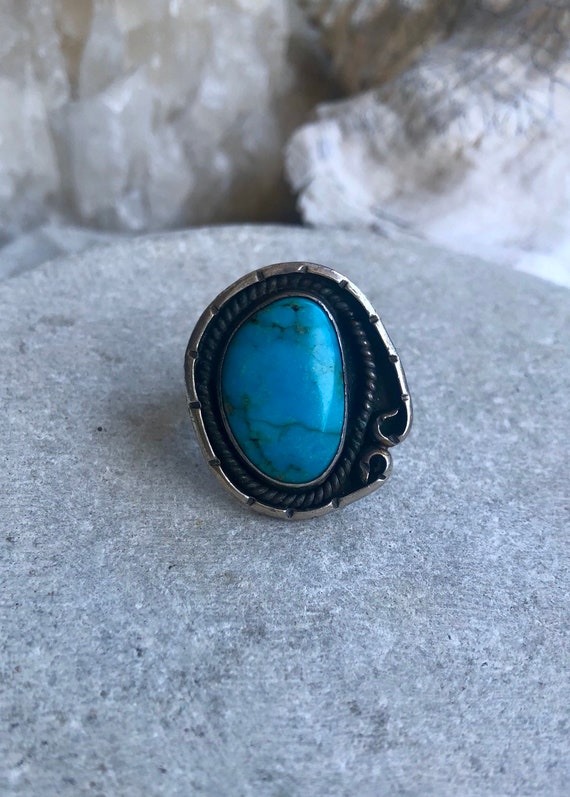 Old Native American Sterling Silver Turquoise Vin… - image 3