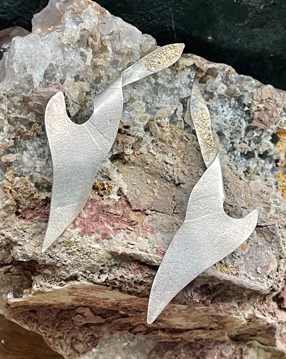 Brutalist Sculpted Textured Sterling Silver Singe… - image 8