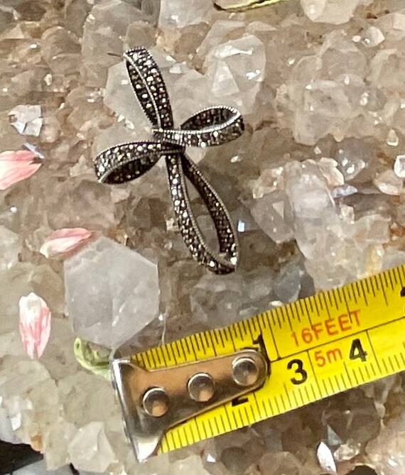 Pendentif Croix En Argent 925 Avec Marcassites – Bijou Vintage – Occasion Bon état – Idéal Cadeau