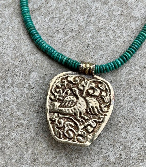 Beautiful Tribal Tibetan Silver Green  Turquoise … - image 3