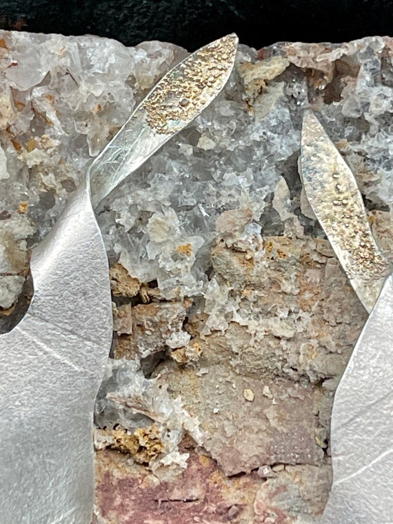 Brutalist Sculpted Textured Sterling Silver Singe… - image 3