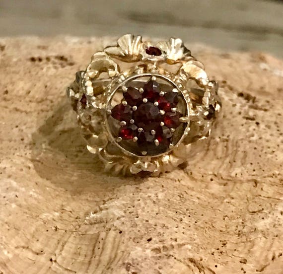 Beautiful Austro Hungarian Garnet GoldGilt Sterlin