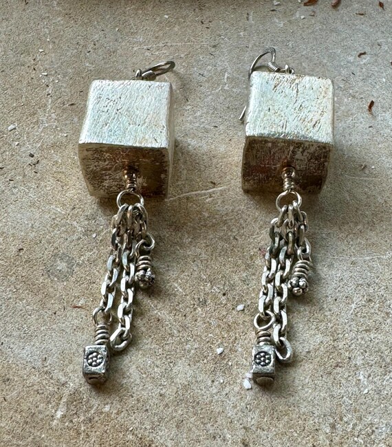 Solid Sterling Silver Artisan Moodernist Geometri… - image 5