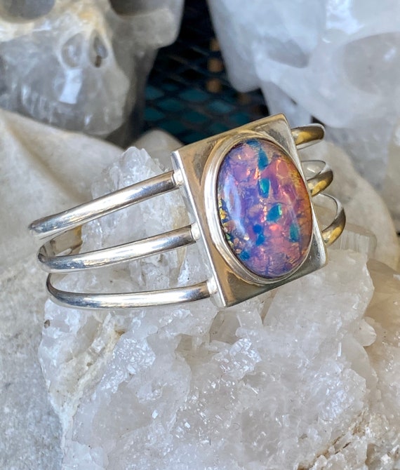 Mexican Sterling Silver Dragons Breath Opal Art G… - image 7