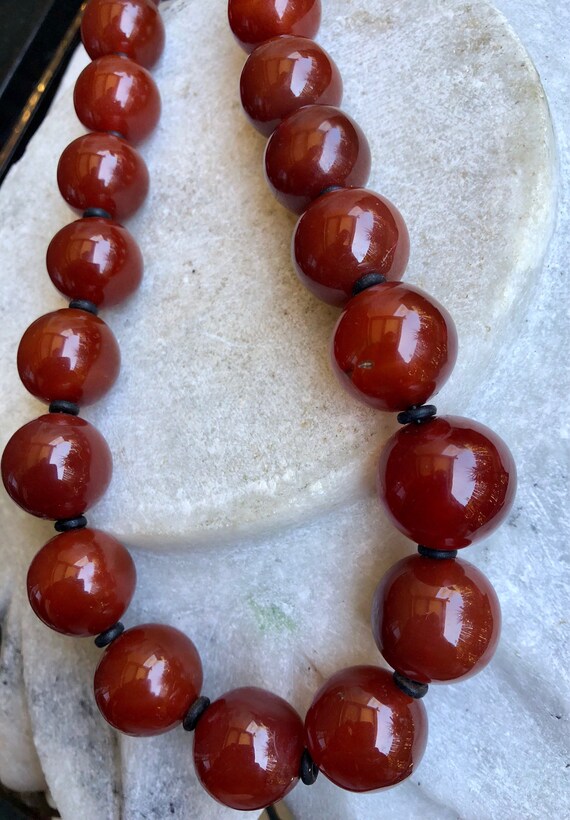 Bold Beautiful Round Carved Carnelian Stone Vinta… - image 3