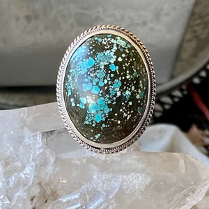 Bold Beautiful Turquoise Sterling Silver Vintage Ring image 6