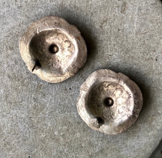 Old Native American Stamped Concho Vintage Earrin… - image 2