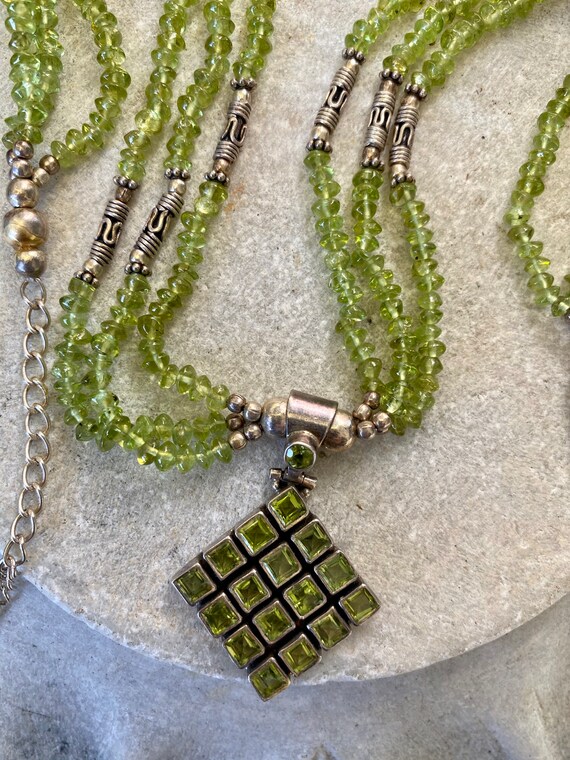 Beautiful Green Peridot Sterling Silver Multi Str… - image 6