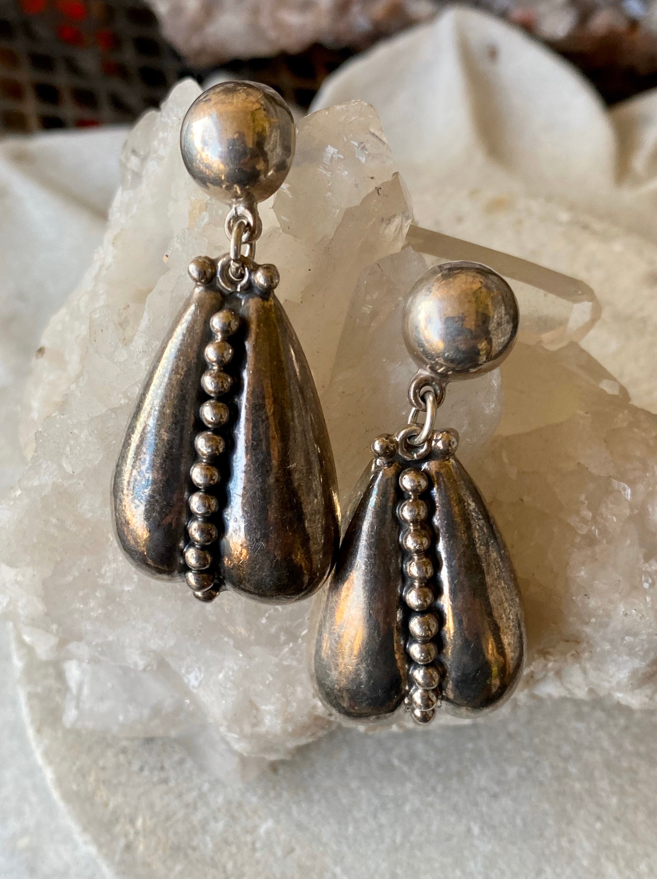 アクセサリー antique vintage old silver mexico indian Beautiful Old Mexican Sterling Silver Vintage Earrings - Etsy