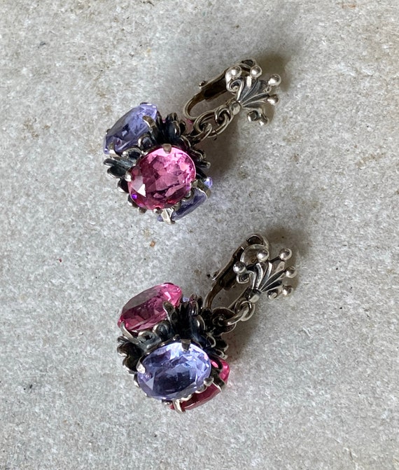 Beautiful Faceted Pink and Purple Stone Cini Ster… - image 6