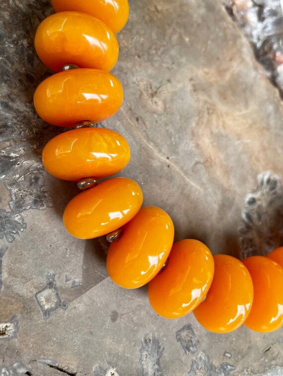 Bold and Beautiful Copal Amber Silver Horn Bovine… - image 7