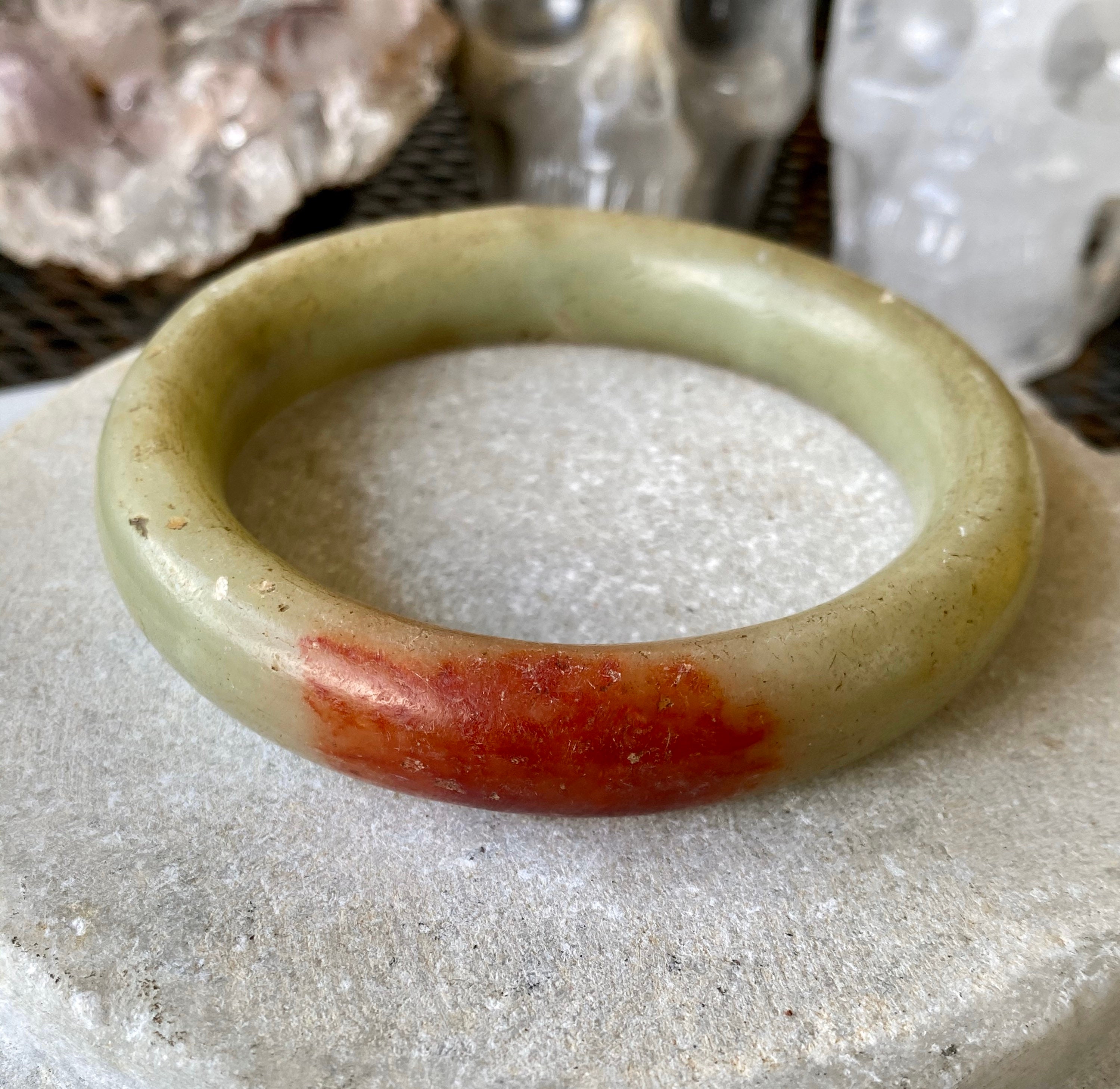 19th Century Chinese Carved Jade Antique Bangle