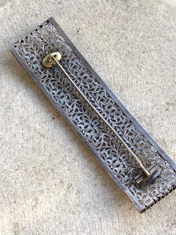 Beautiful Art Nouveau Silver Filigree Scroll Work… - image 4