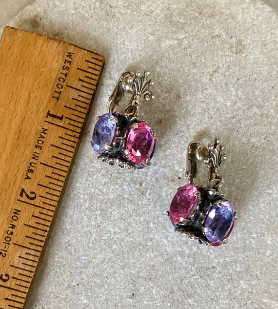 Beautiful Faceted Pink and Purple Stone Cini Ster… - image 5