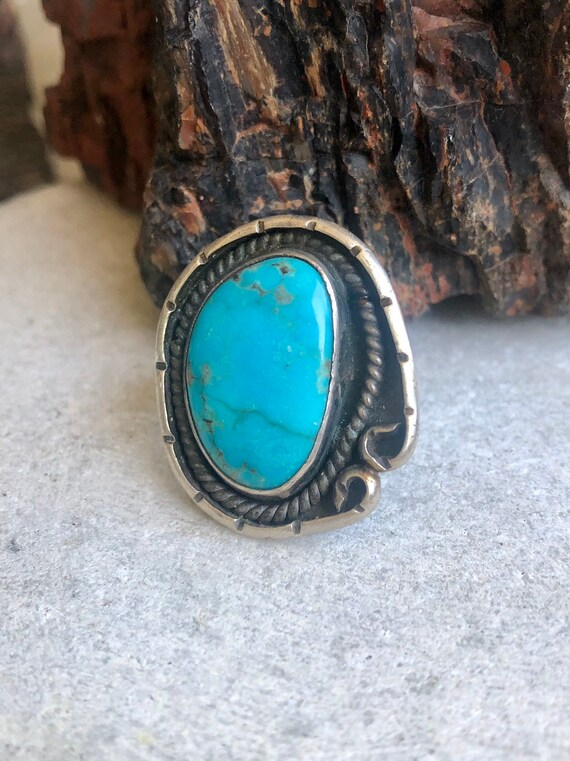 Old Native American Sterling Silver Turquoise Vin… - image 4