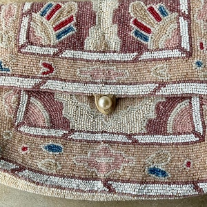 Authentic 1920s Art Deco Hand Beaded Antique Evening Bag Purse