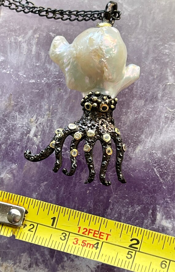 Sterling Silver Gold Gemstone Blister Pearl Octop… - image 3