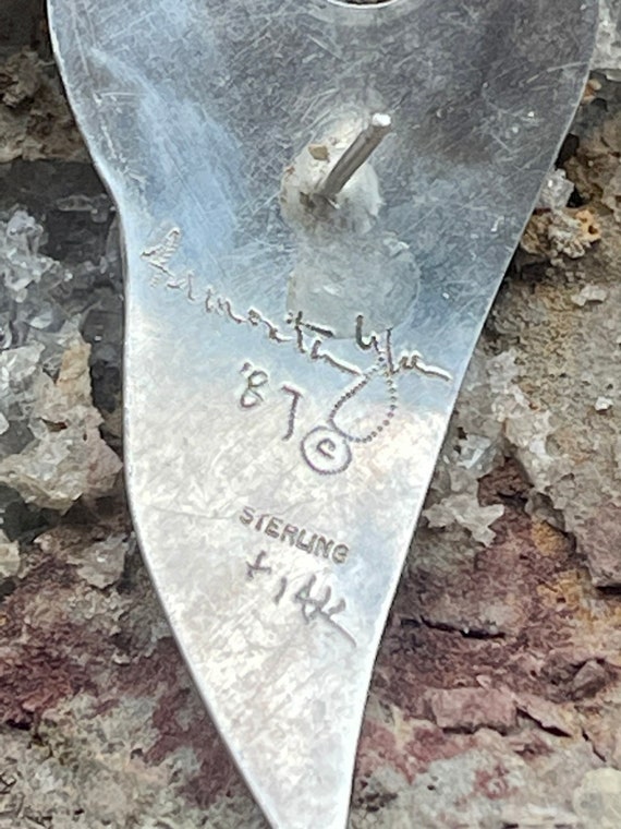 Brutalist Sculpted Textured Sterling Silver Singe… - image 5