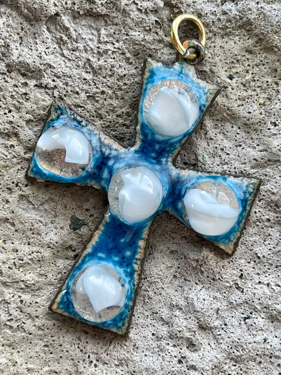 vintage copper art glass Gem