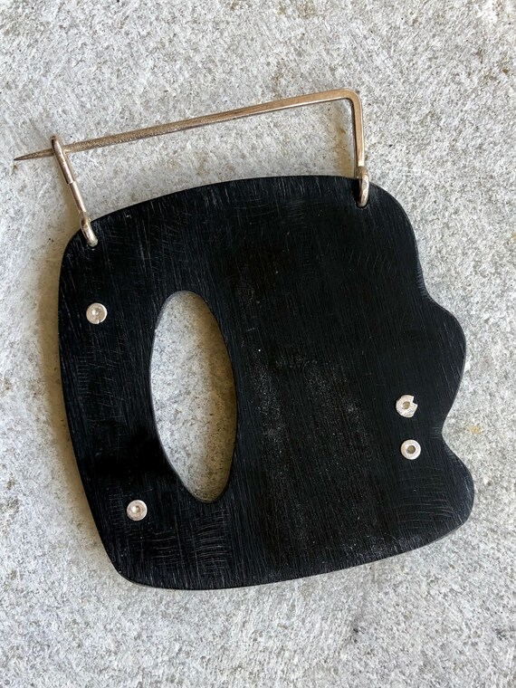 Beautiful Modernist Artisan  Wood Silver Vintage … - image 5