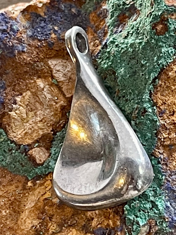 Modernist Denmark Sterling Silver Vintage Pendant… - image 1