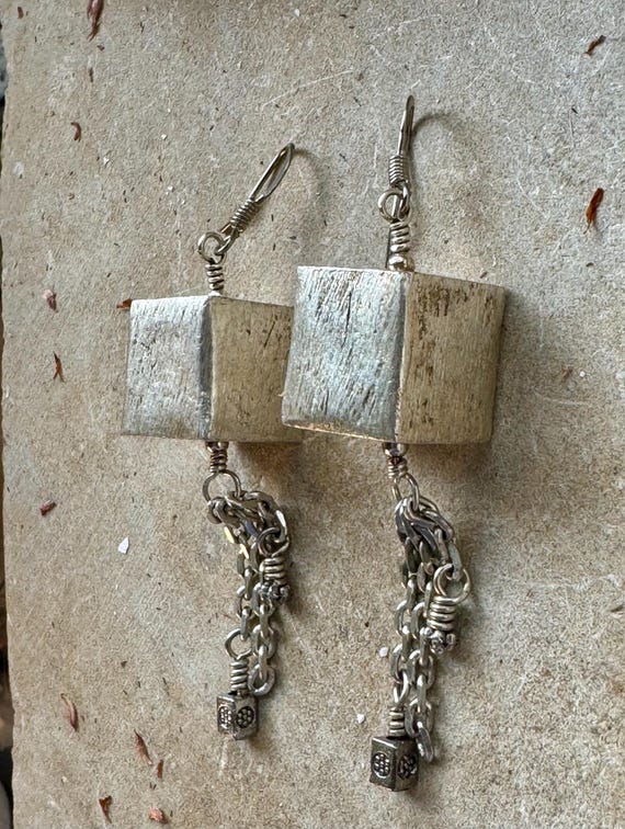 Solid Sterling Silver Artisan Moodernist Geometri… - image 4