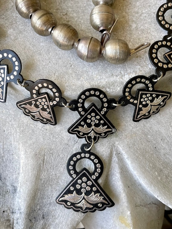 Unique Carved Red Cinnabar Sterling Silver Vintag… - image 7