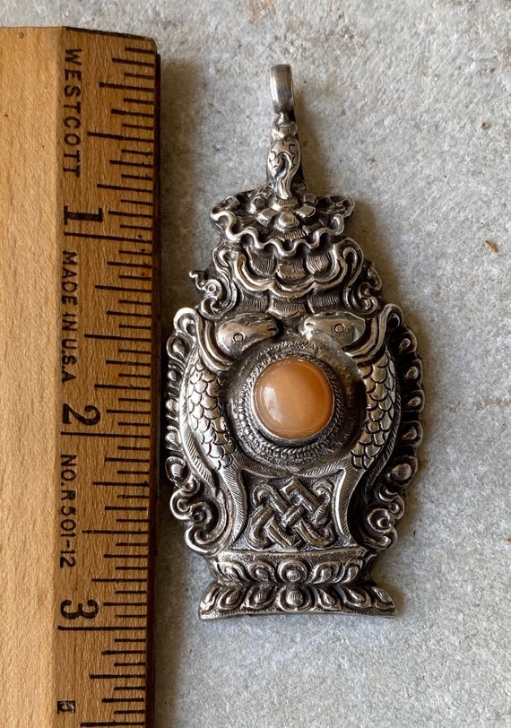 Highly Detailed Silver Golden Moonstone Sacred Ti… - image 4