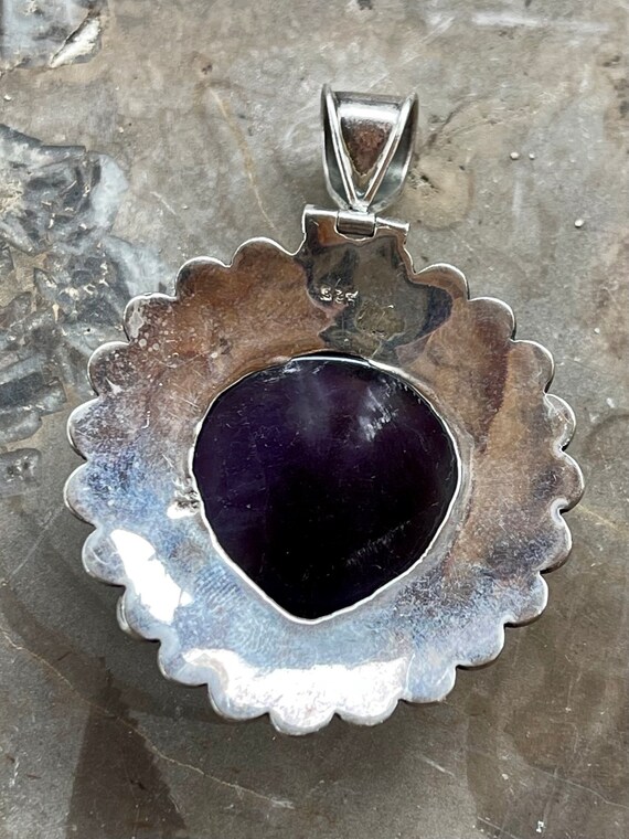 Beautiful Bold Deep Purple Amethyst Ornate Sterli… - image 8