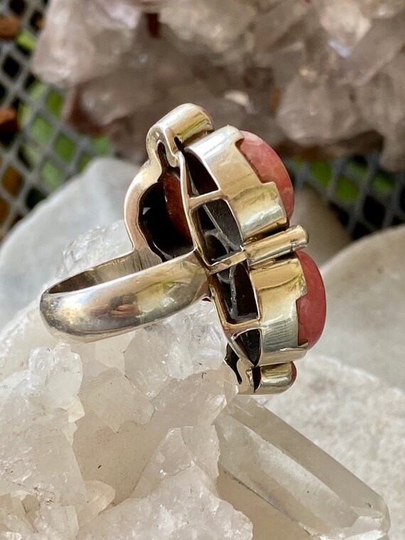 Bold Beautiful Pink Rhodochrosite Sterling Silver… - image 2