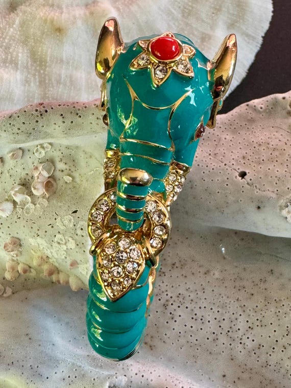 Desinger Kenneth Jay Lane turquoise  Enamel Redst… - image 5