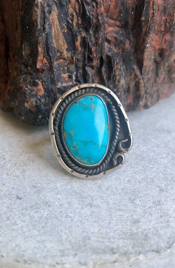 Old Native American Sterling Silver Turquoise Vin… - image 6