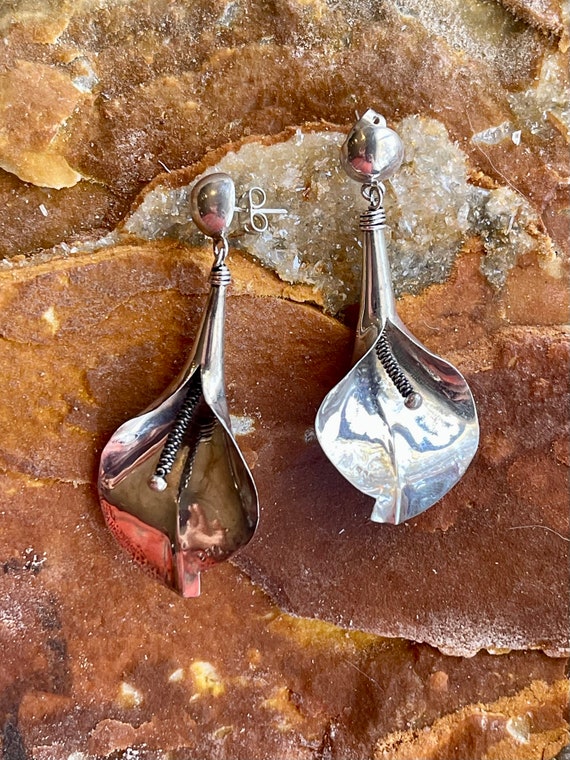 Beautiful Sculpted Sterling Silver Anthurium Flow… - image 7