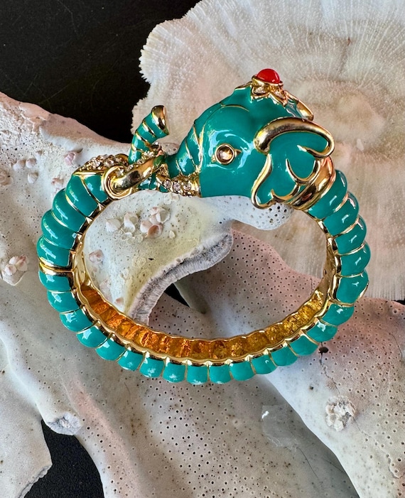 Desinger Kenneth Jay Lane turquoise  Enamel Redst… - image 1