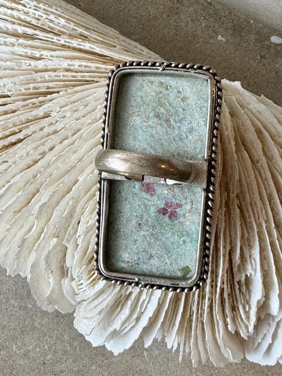 Bold Chunky Sterling Silver Ruby Zoisite Vintage … - image 4