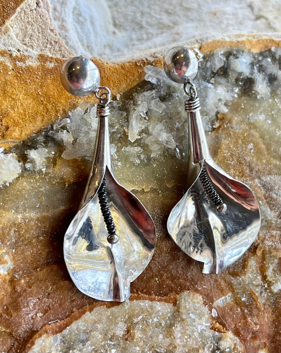 Beautiful Sculpted Sterling Silver Anthurium Flow… - image 1