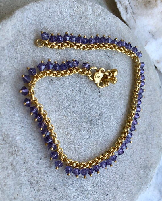 Sterling Silver and Gold Gilt Facated Amethyst Be… - image 3
