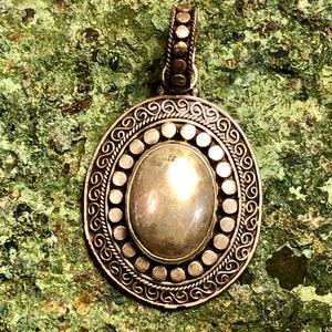 Beautiful Ornate Sterling Silver Medallion Vintage Pendant