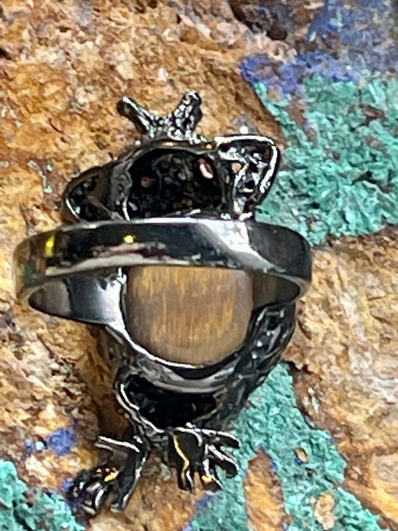 Gold Sterling Silver Frog With Golden Satin. Moon… - image 3
