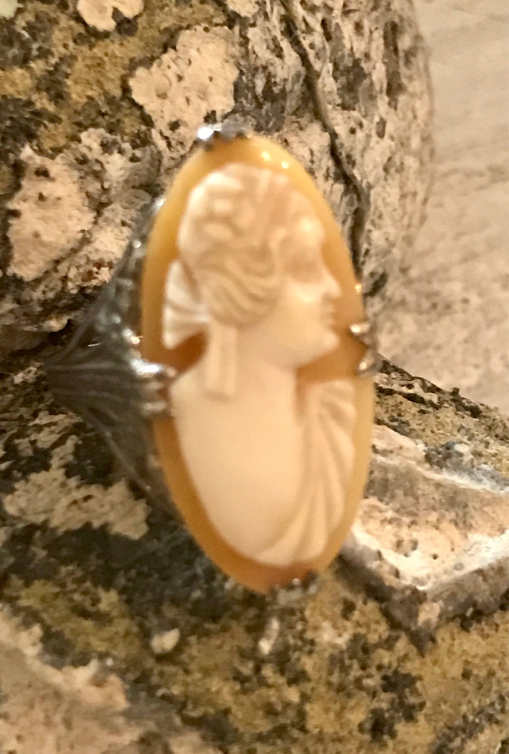 Elegant Art Deco Sterling Silver Filigree Carved Shell Cameo Vintage ...