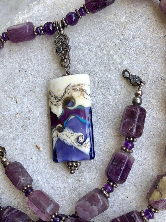 Beautiful Artisan Natural Amethyst Sterling Silve… - image 8