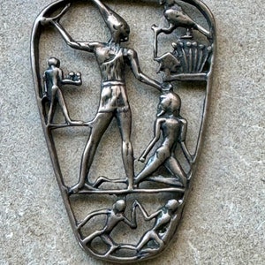 Sterling Silver Egyptian hieroglyphics Vintage pendant
