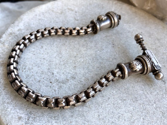 Tribal Silver Vintage Rope Bracelet - image 1