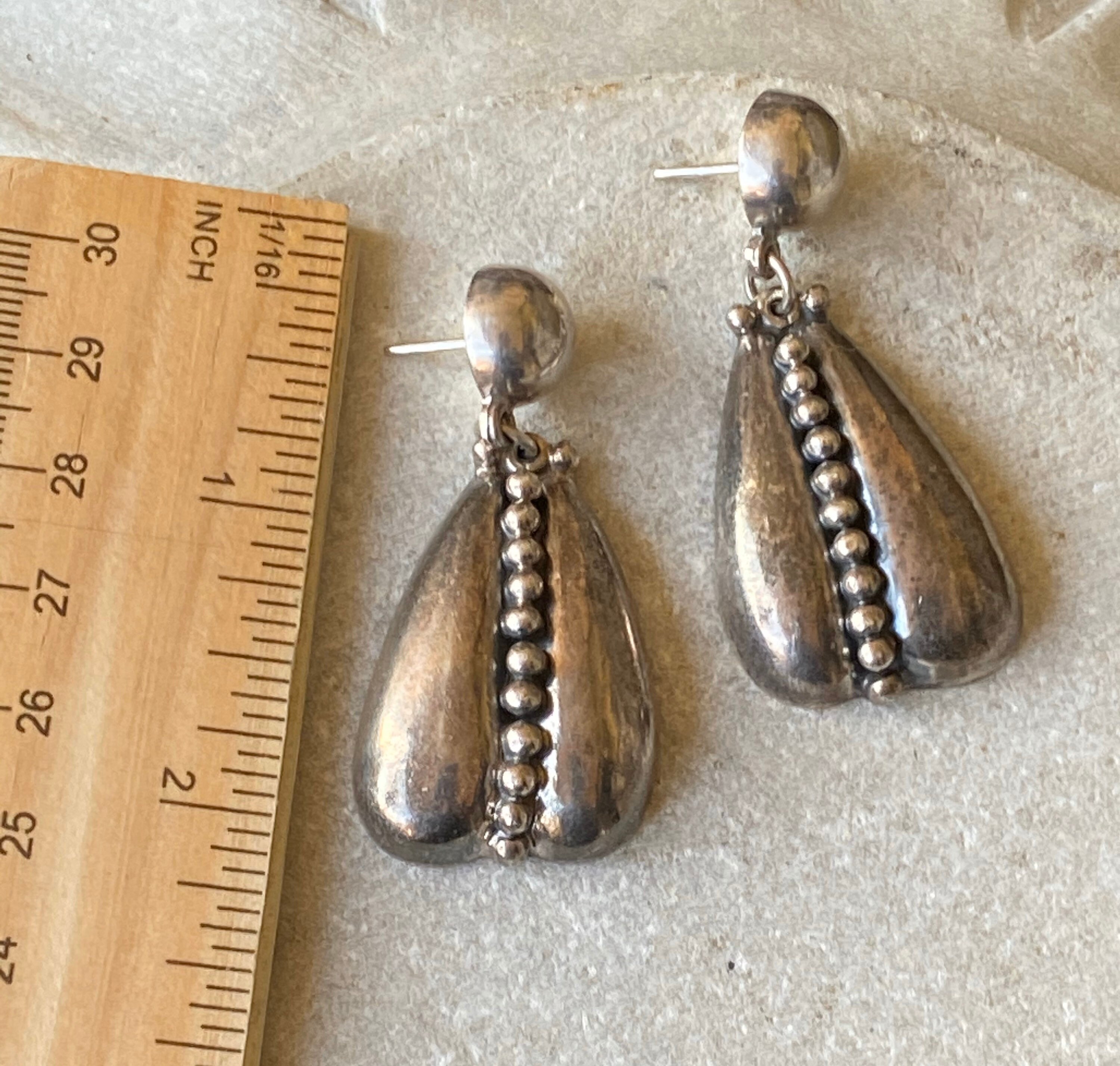 Beautiful Old Mexican Sterling Silver Vintage Earrings - Etsy