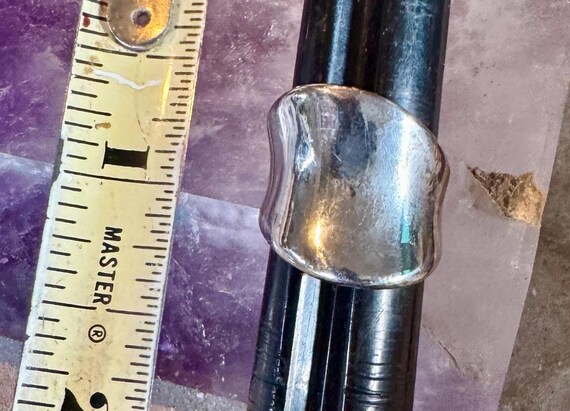 Modernist Sculpted Sterling Silver Vintage Ring - image 4