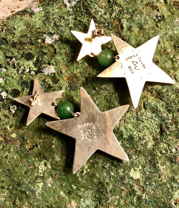 Designer Mexican Puffed Sterling Silver Stars Gre… - image 2