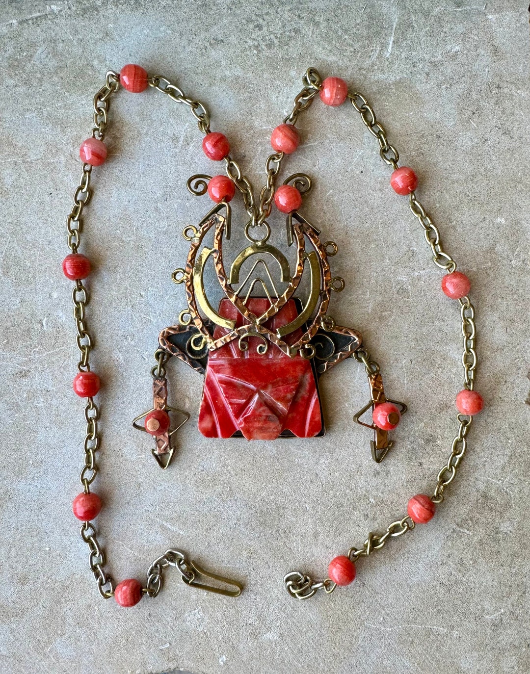 メキシコ製 MEXICO VINTAGE ネックレス 925×真鍮 Taxco Mexican 925 Heavy Toggle Chain Necklace -53cm / 82g