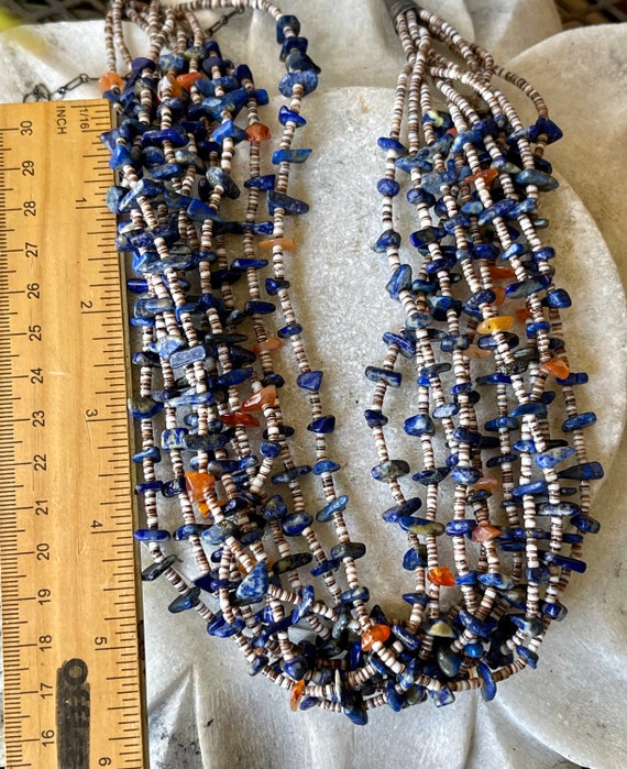 Beautiful Native American Heshi Bead Blue Lapis C… - image 4